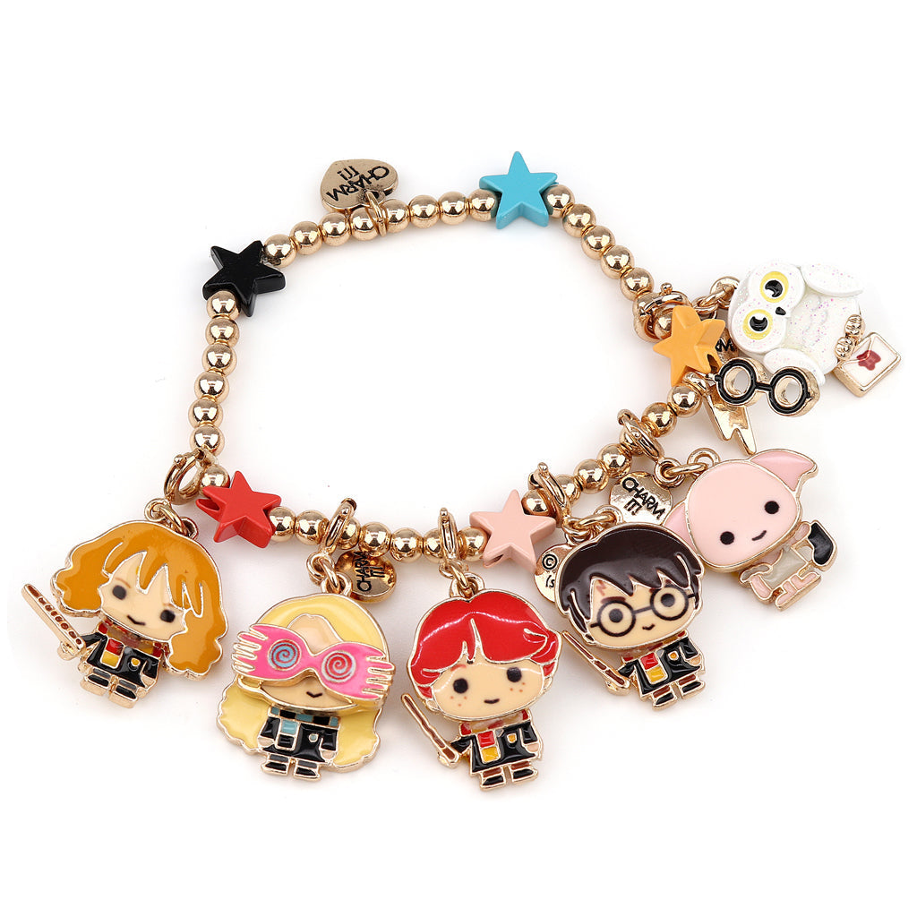 Gold Harry Potter Stretch Bead Bracelet