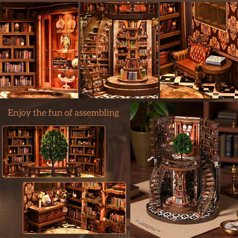 Book Nook DIY Kit – Wisdom Book Repository 3D Miniature