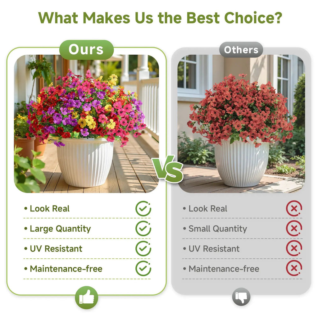 UV Resistant Faux Daisy Flowers – Outdoor Spring Porch & Garden Decor