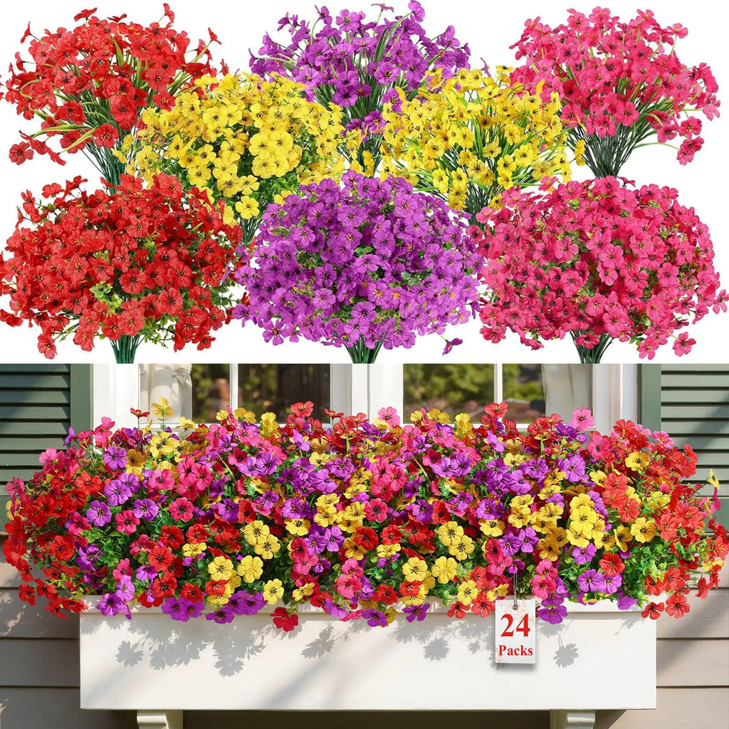 UV Resistant Faux Daisy Flowers – Outdoor Spring Porch & Garden Decor