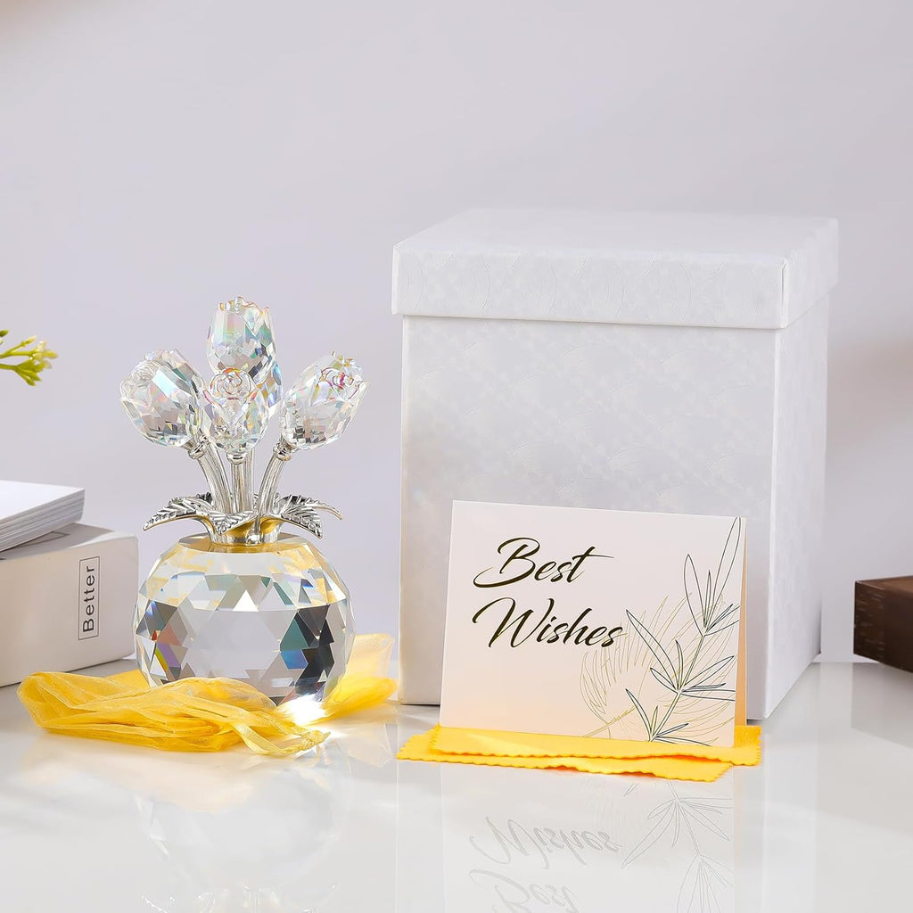 Crystal Rose Bouquet – Elegant Forever Flower Gift