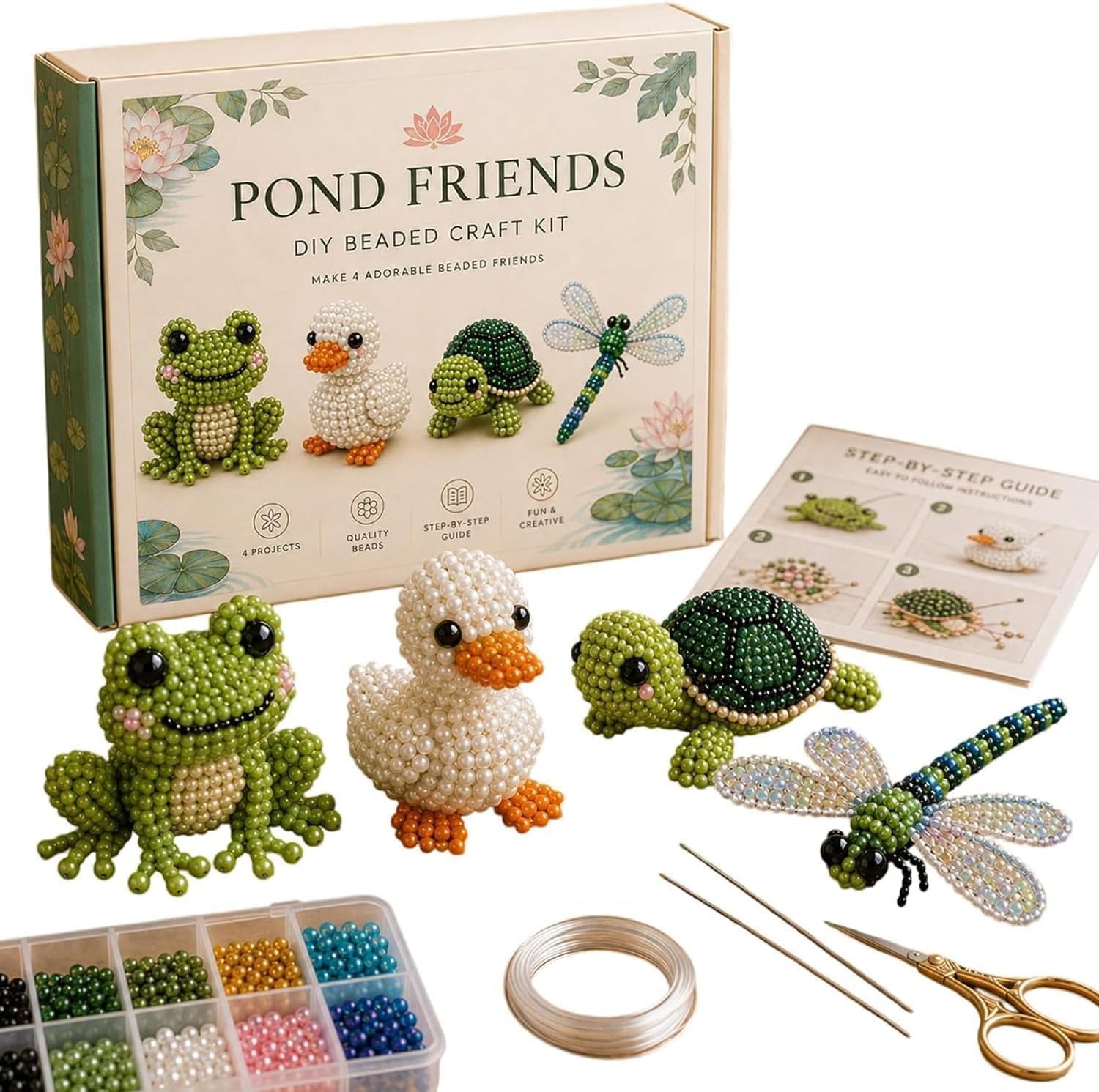 Tiny 3D Beaded Animal DIY Kit – Cute Animal Beading Craft Set