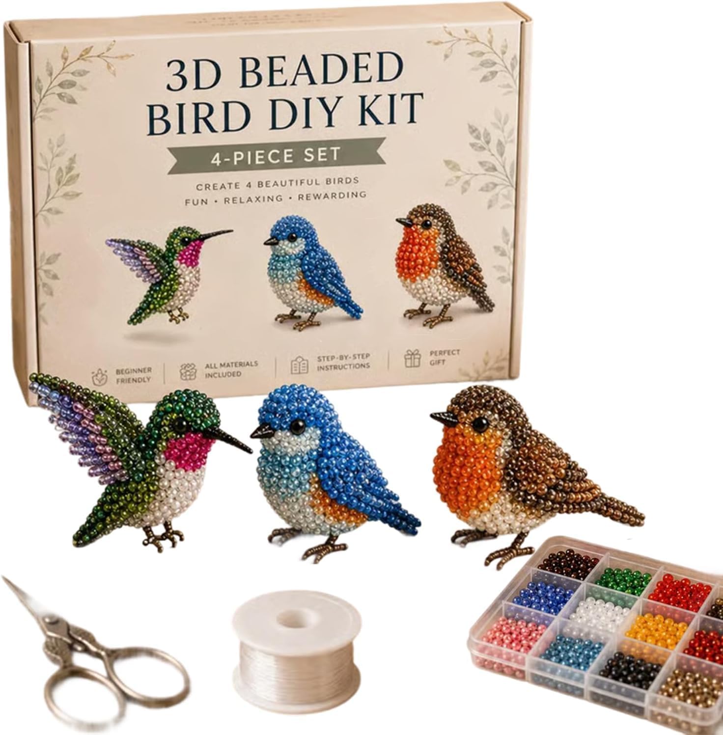 Tiny 3D Beaded Animal DIY Kit – Cute Animal Beading Craft Set