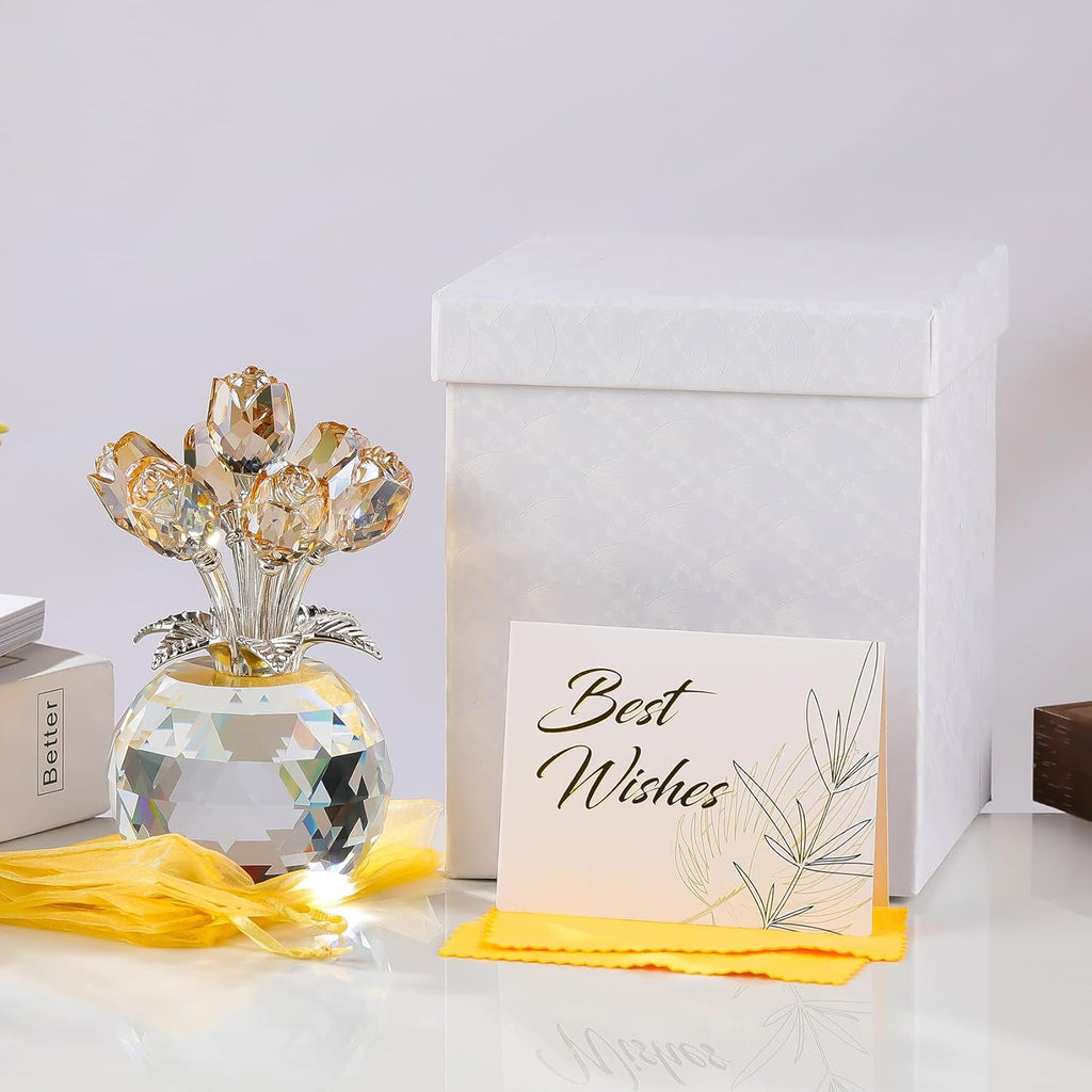 Crystal Rose Bouquet – Elegant Forever Flower Gift