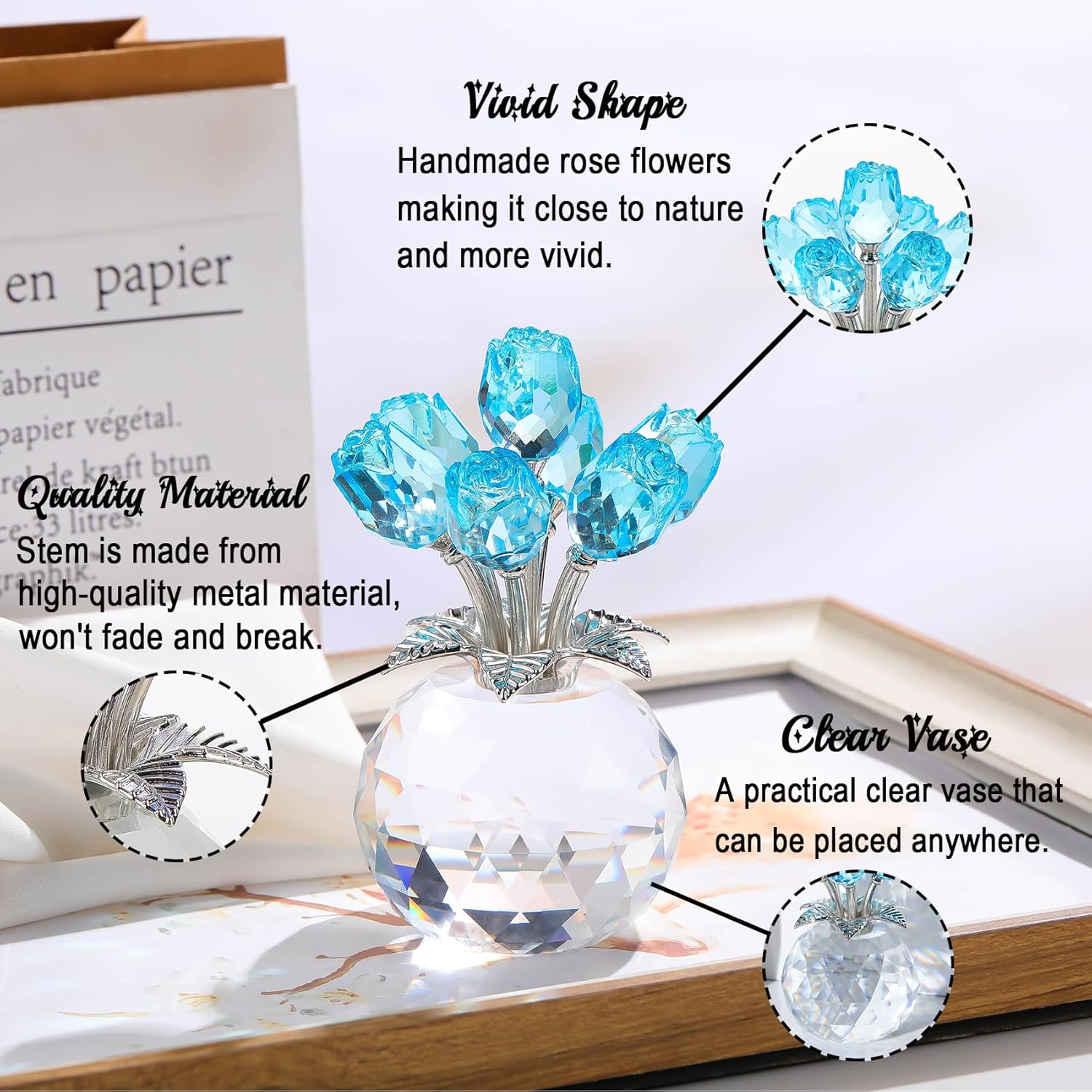 Crystal Rose Bouquet – Elegant Forever Flower Gift