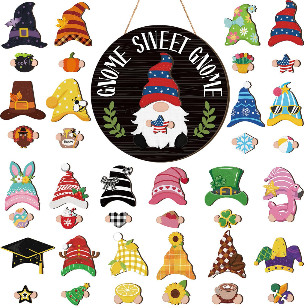 Interchangeable Wooden Gnome Decor – Holiday & Seasonal