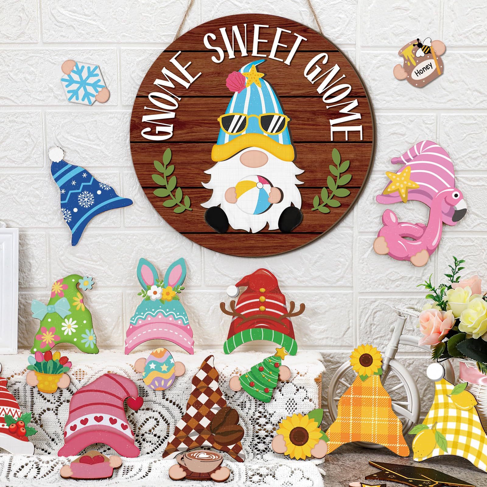 Interchangeable Wooden Gnome Decor – Holiday & Seasonal