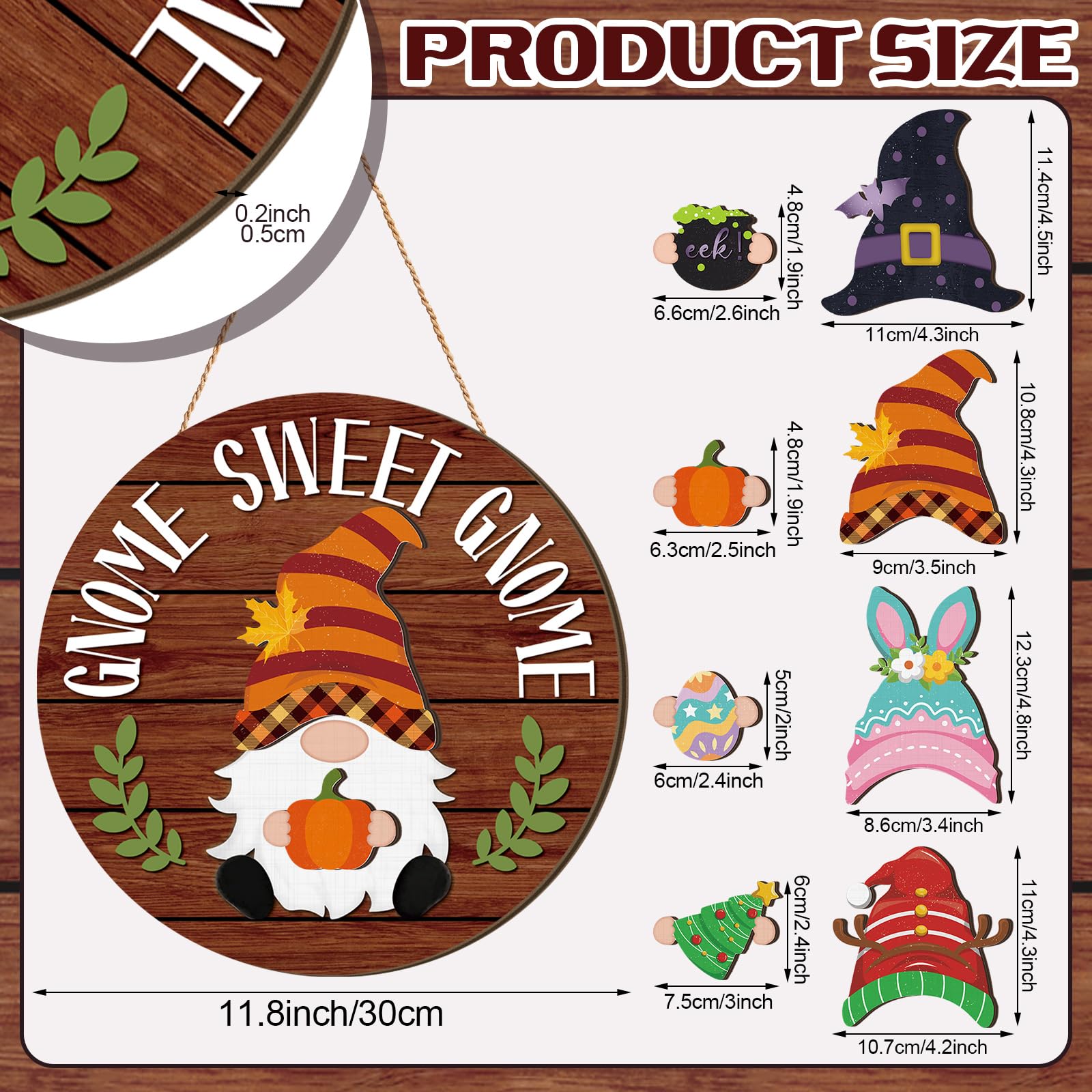 Interchangeable Wooden Gnome Decor – Holiday & Seasonal