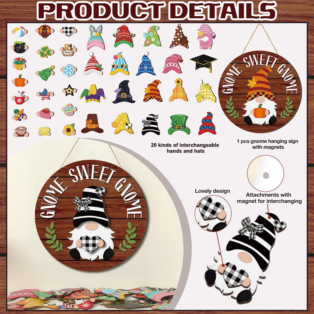 Interchangeable Wooden Gnome Decor – Holiday & Seasonal