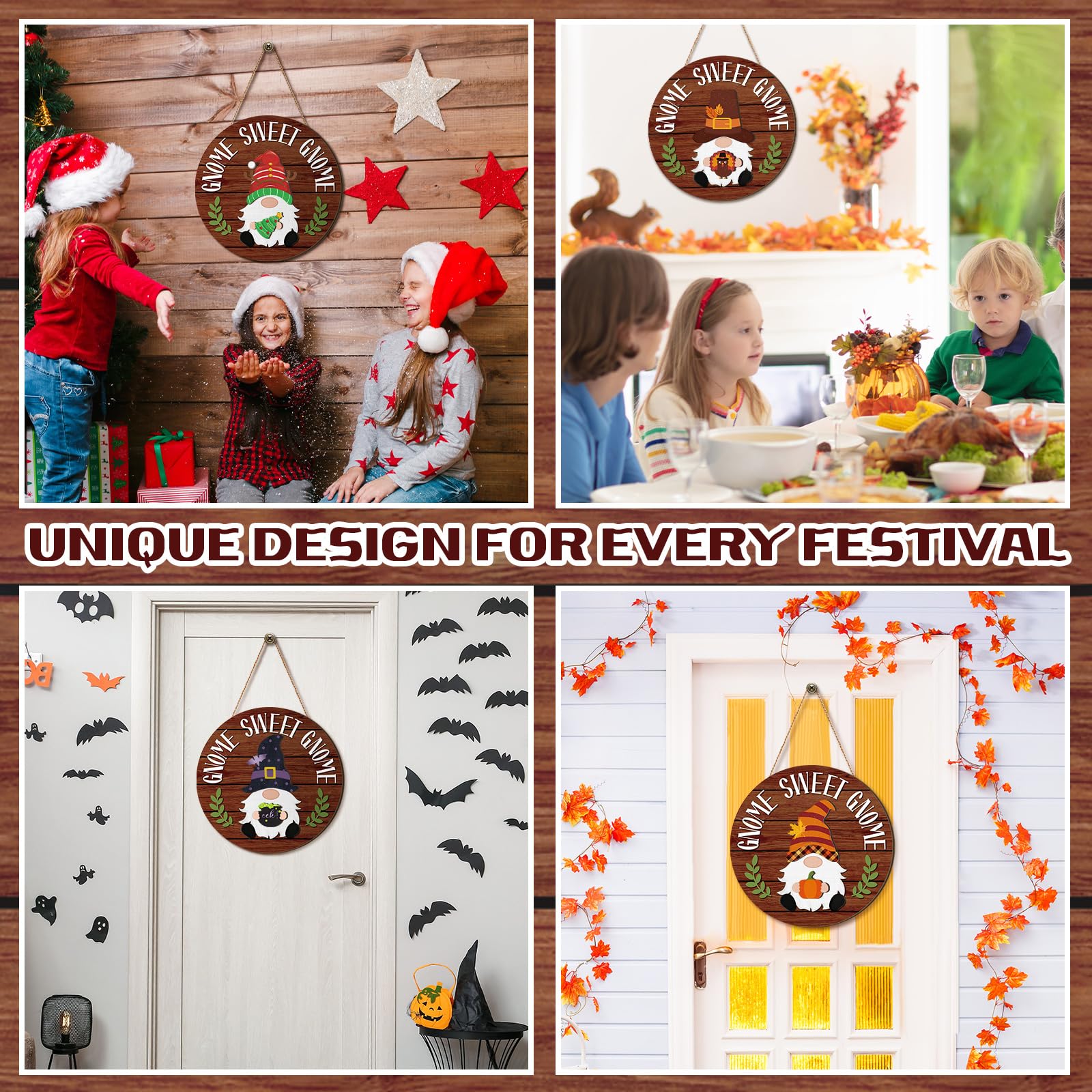 Interchangeable Wooden Gnome Decor – Holiday & Seasonal