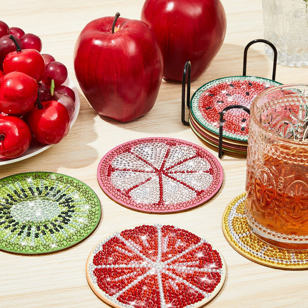 8PCS DIY Diamond Painting Coasters – Fruit Style