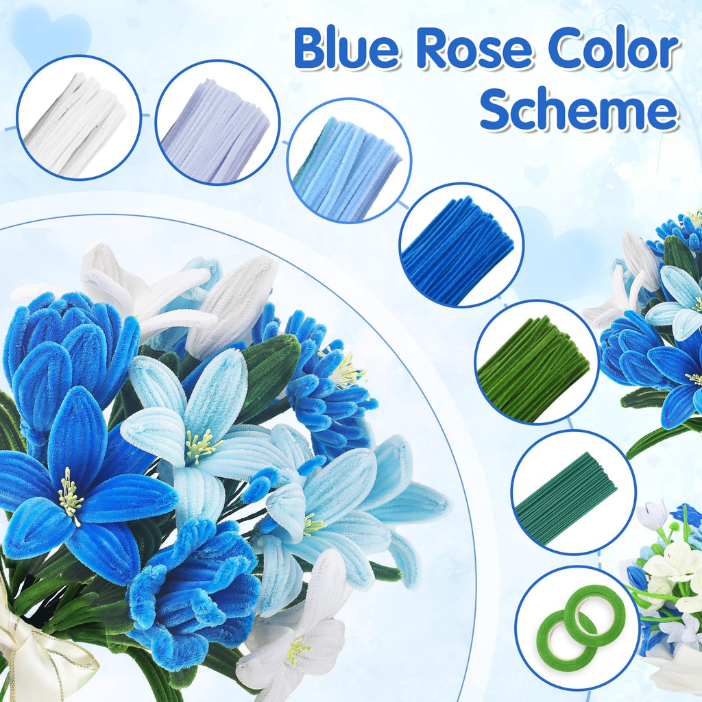 400Pcs Pipe Cleaner Flowers Kit-Create Your Own Eternal Bouquet