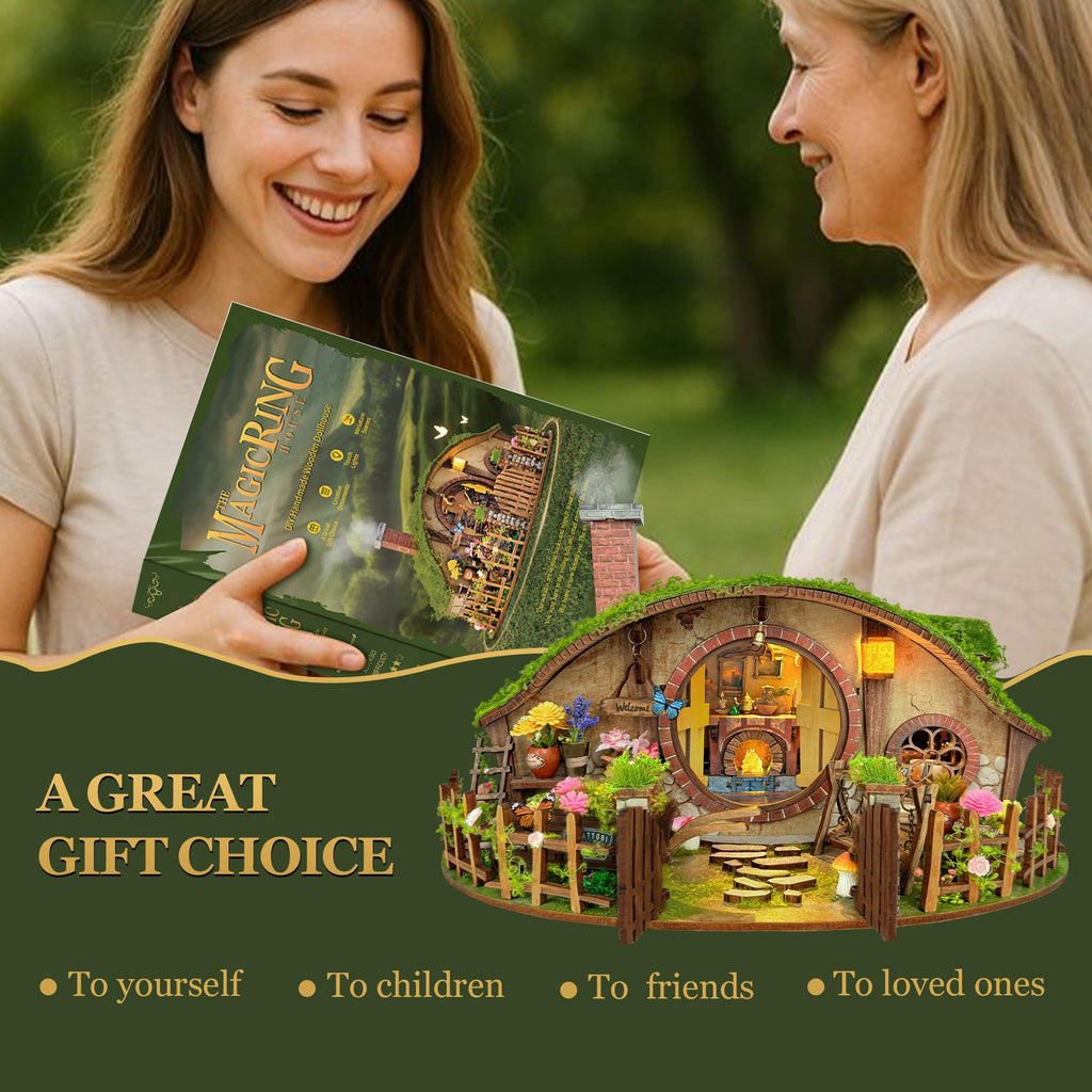 Magic Ring House Book Nook Kit – 3D Wooden Miniature DIY Decor